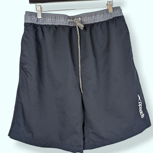 (2/$20) Speedo Black & Grey Swim Trunks - Picture 1 of 6